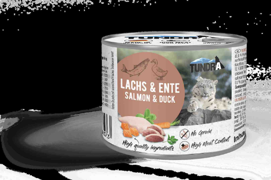 Tundra Cat Duck and Salmon - Премиум консервирана храна за израснали котки, без зърно, с патешко и сьомга, 400 гр