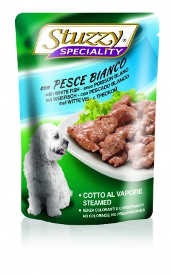 Stuzzy Speciality Dog With White Fish - Пауч за израснали кучета с месо от бяла риба, 100 гр