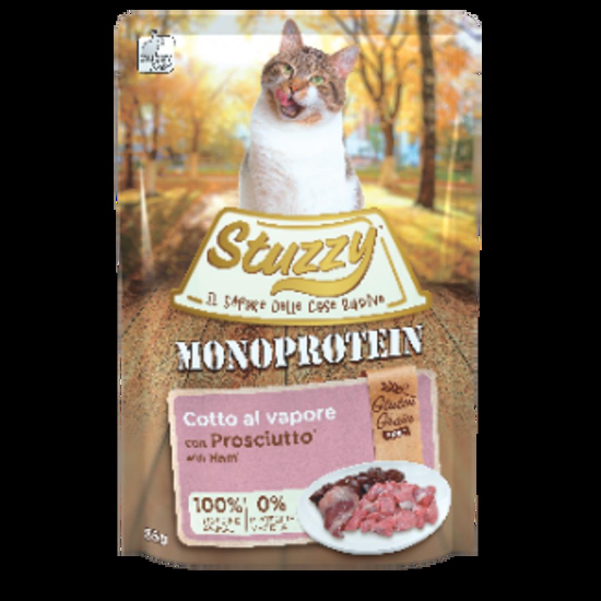 Stuzzy Monoprotein Grain&amp; Gluten Free With Ham - Пауч за израснали котки с прошуто, 85 гр