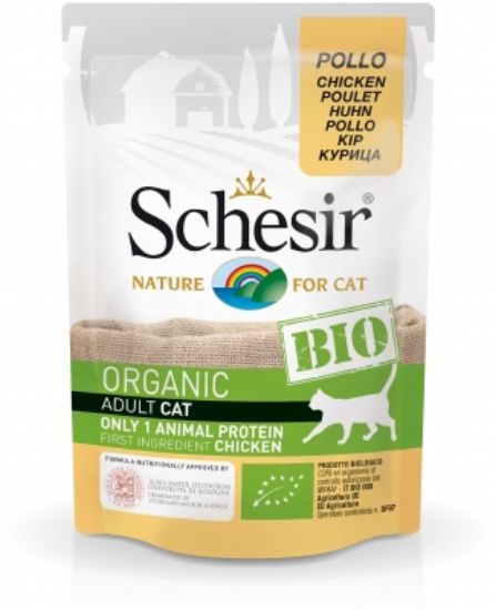 Schesir BIO Pouch Chicken -Пауч за израснали котки с пилешко месо, 85 гр