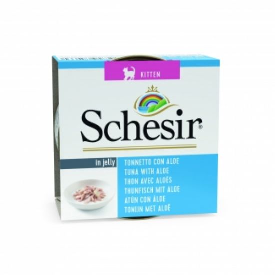 Schesir Kitten Tuna with Aloe - Консерва за котенца до 12 месеца с риба тон и алое в желе 85 гр.