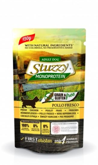Stuzzy Monoprotein Grain&amp; Gluten Free Fresh Chicken - Пауч за израснали кучета с пилешко месо, 150 гр