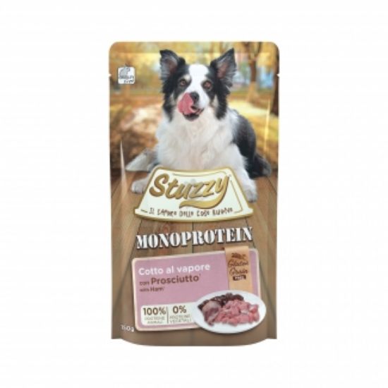 Stuzzy Monoprotein Grain&amp; Gluten Free With Ham - Пауч за израснали кучета с прошуто, 150 гр