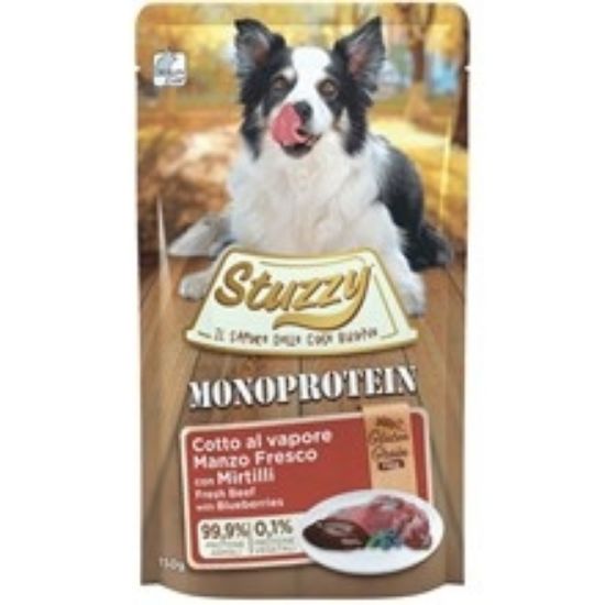 Stuzzy Monoprotein Grain&amp; Gluten Free Fresh Beef With Blueberries - Пауч за израснали кучета с говеждо и боровинки, 150 гр