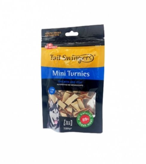 Pet Interest Mini Turnies Chicken and Fish - Лакомство мини лентички с пиле и риба за израснали кучета, 100 гр