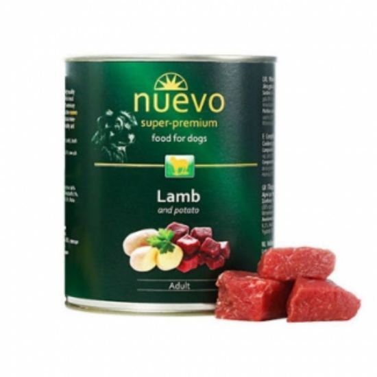Nuevo Dog Lamb and Potato-Консервирана храна за израснали кучета с агнешко и картофи, 800 гр