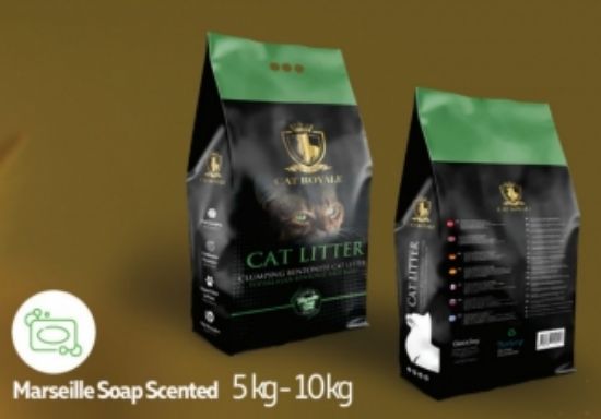 Geoclay Cat Royale - Висококачествен бял бентонит за котешка тоалетна с аромат на Марсилски сапун, 5 кг.