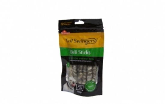 Pet Interest Deli Chewsticks with Fish - Лакомство за кучета, вкусни пръчици волска кожа увити с риба, 100 гр