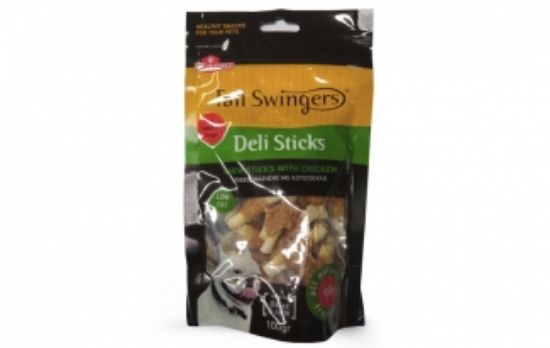 Pet Interest Deli Chewsticks with Chicken - Лакомство за кучета, вкусни пръчици волска кожа увити с пилешко месо, 100 гр