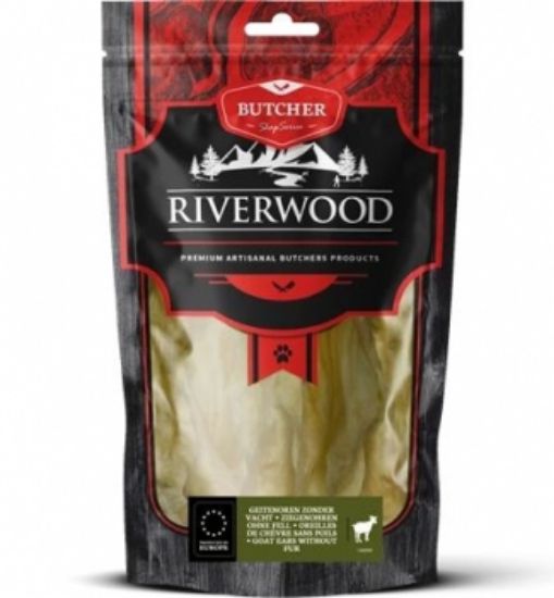 RIverwood - Сушени лакомства за кучета, уши от коза, 100 гр
