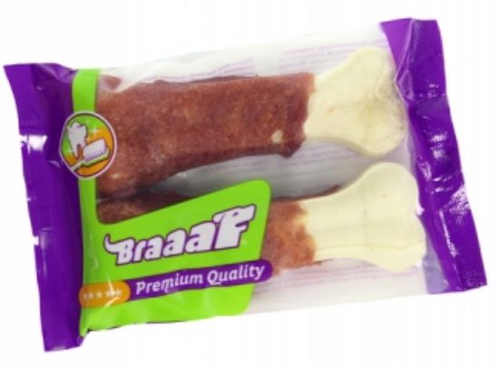 Braaf - Лакомство за кучета, пресован кокал с патешко филе, 12. 5см