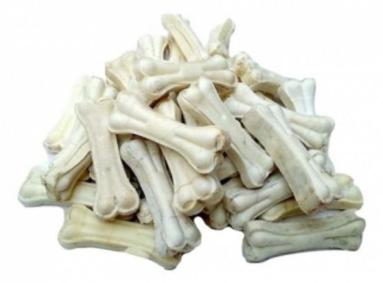 Pet Interest White Pressed Bones - Лакомство за кучета, бели кокали от пресована кожа, в пакет 13 см