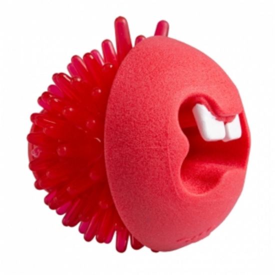 Rogz Fred Pink - Играчка за кучета с дупка за поставяне на лакомства - 6.4 см червена