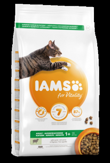 Iams Cat New Lamb - Пълноценна суха храна за израснали котки с агнешко месо, 800 гр.