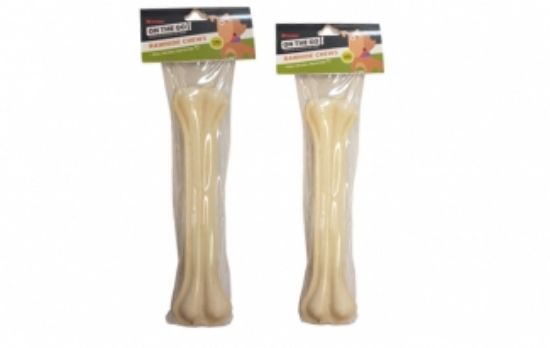 Pet Interest White Pressed Bones - Лакомство за кучета, бели кокали от пресована кожа, 1 брой в пакет 27 см