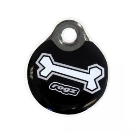 Rogz Id-Tagz bone Large - Адресник за кучета , кокалче - Ø34 мм. черен