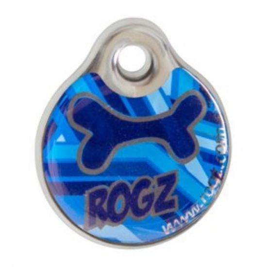 Rogz Id-Tagz bone Large - Адресник за кучета , кокалче - Ø34 мм. син
