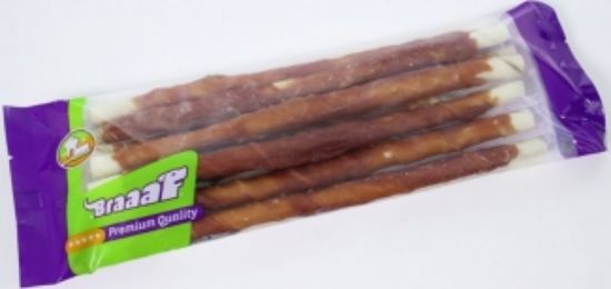 Braaf Duck - Лакомство за кучета усукани солети бяла кожа с патешко филе