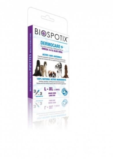 Biogance Dermocare+ Large Dog Pipettes - Успокояващи и овлажняващи пипети за големи кучета красива кожа и козина, 3 броя