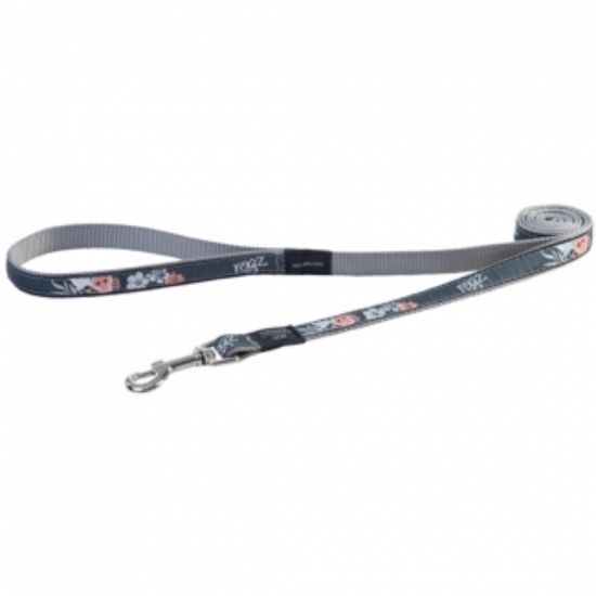 Rogz Fancy Dress Lead L-Повод за кучета , 20 мм/-1,4 метра сиво-черен на цветя