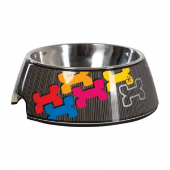 Rogz Multi Bone small - Метална купа за храна и вода за кучета, 160 мл.