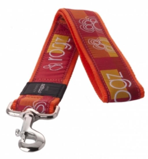 Rogz Tango Paw XXL - Повод за кучета , 40мм / 50 см. оранжево-червен