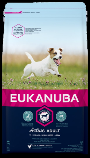 Eukanuba Adult Small Breed - Балансирана храна за израснали кучета от малки породи с пилешко и пуешко месо, 3 кг.