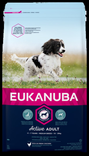 Eukanuba Dog Medium - Премиум суха храна за израснали кучета от средни породи с пилешко и пуешко месо, 3 кг.
