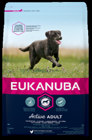 Euknanuba Adult Medium Dog - Пълноценна суха храна за израснали кучета над 12 месеца от средни породи, с пилешко и пуешко месо, 3 кг.