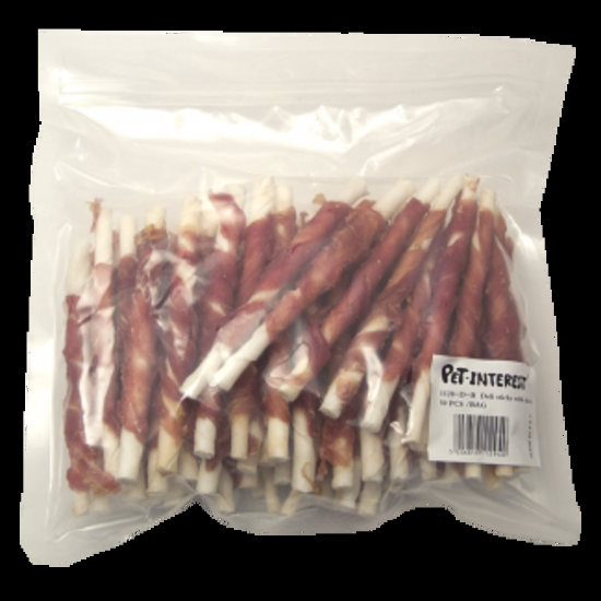 Pet Interest Deli Chewsticks with Duck - Лакомство за кучета, вкусни пръчици волска кожа увити с патешко месо