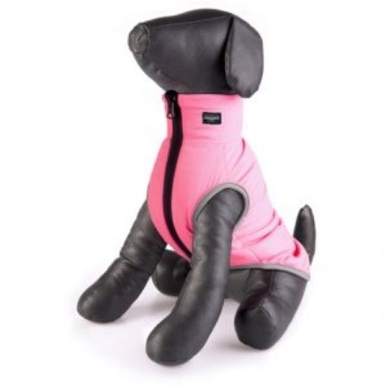 Rogz Dog Jacket, Puffer Skin Large - Модерно яке за кучета, дължина на якето 40 см/гръдна обиколка -60см/вратна 39 см.- розово