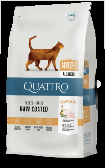 Quattro Cat food - Пълноценна суха храна за израснали котки с пилешко месо, 7 кг.