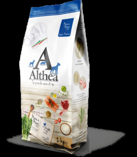 Althea Adult Dog - Пълноценна суха храна за израснали кучета с говеждо, агнешко, пилешко и сьомга, 14 кг.