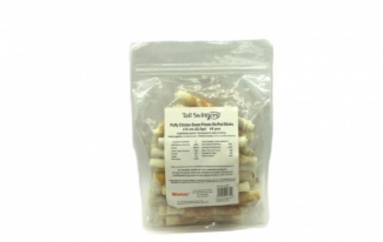 Pet Interest Puffy Chicken Sweet Potato Stuffed Sticks - Лакомство за кучета - пръчици волска кожа обвити с пилешко филе и картоф, , /13 см. /1012 гр