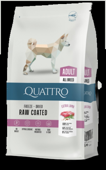 Quattro Adult Lamb All Breed -Пълноценна суха храна за израснали кучета от всички породи с агнешко месо 12 кг.