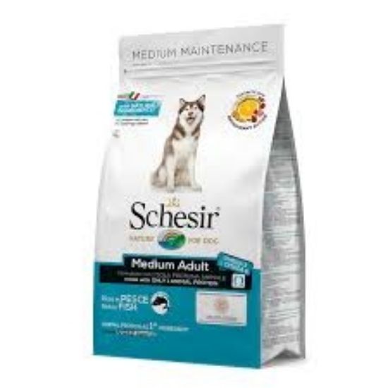 Schesir Medium Adult - Пълноценна суха храна за израснали кучета от средни породи с риба, 12 кг.