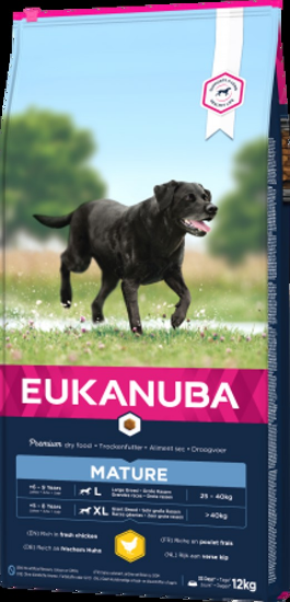 Eukanuba Adult Large Breed - Пълноценна суха храна за кучета от едри и големи породи от 6 годишна възраст с пилешко и пуешко месо, 15 кг.