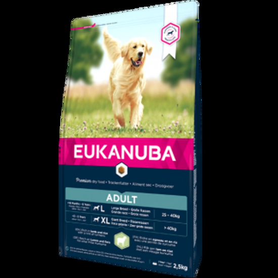 Eukanuba Dog Adult Large Breed Lamb - Пълноценна суха храна за израснали кучета от големи породи с агнешко меси и ориз, 18 кг.