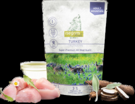 Isegrim Monoprotein - Висококачествен пауч за израснали кучета с пуешко месо, 410 гр