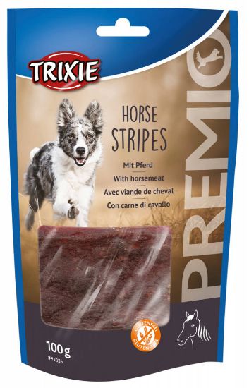 Trixie Premio Horse Stripes - Лакомство за кучета, вкусни ленти от конско месо, 100 гр