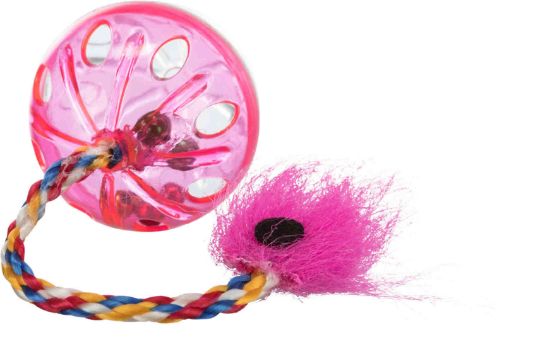 Trixie Set of Rattling Balls with Tails - Играчка за котки комплект две топки с опашки, 4 см.