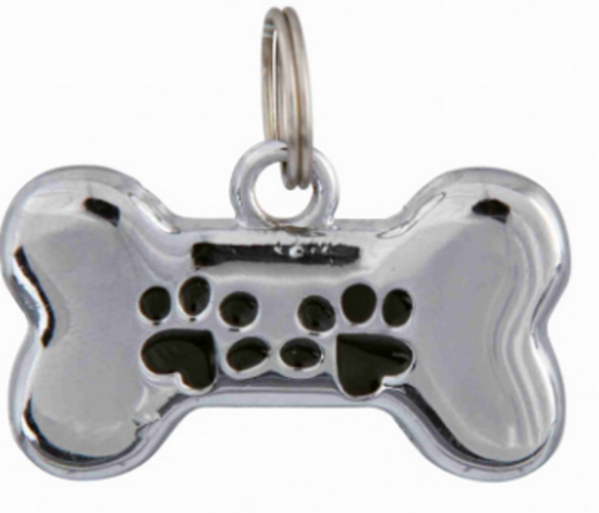 Trixie Fancy I.D. Tag - Модерен метален адресник за кучета във форма на кокал, 3.5 см./2.0 см.