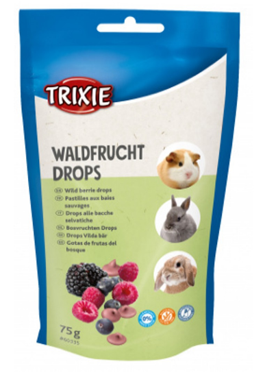 Trixie Wild berry Drops Small Animals - Вкусно лакомство за гризачи - с горски плодове и витамини, 75 гр.