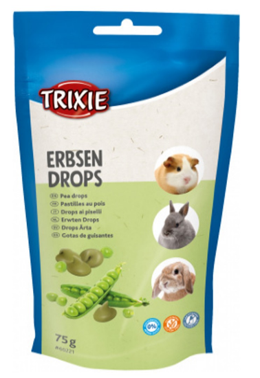 Trixie Pea Drops Small Animals - Вкусно лакомство за гризачи - хапки с грах и витамини, 75 гр.