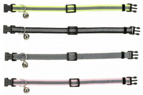 Trixie Junior Collar - Светлоотразителен регулируем нашийник за котенца със звънец 15см./24 см.-8 мм. различни цветове