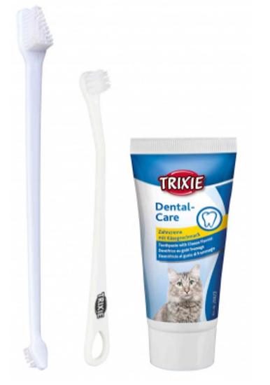 Trixie Dental Hygiene Set - Комплект дентална хигиена за котки , паста и четки за зъби
