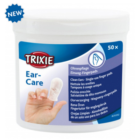 Trixie Ear finger pads - Тампони за почистване на уши за котки и кучета 50 броя