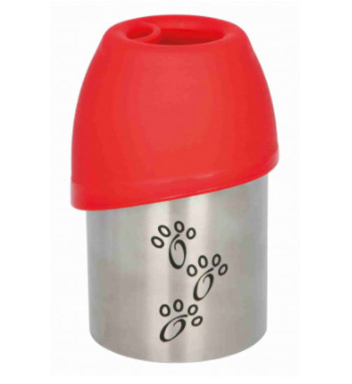 Trixie Bottle with Bowl - метална бутилка с купичка за вода 300 мл.
