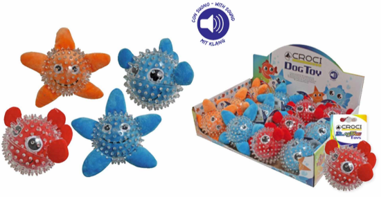 Croci Seaside Dog Toy - Кучешка играчка морски видове 9 см -гумена