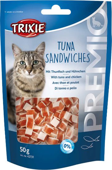 Trixie Premio Tuna Sandwiches - Лакомство за котки под формата на сандвичи с риба тон, 50 гр.